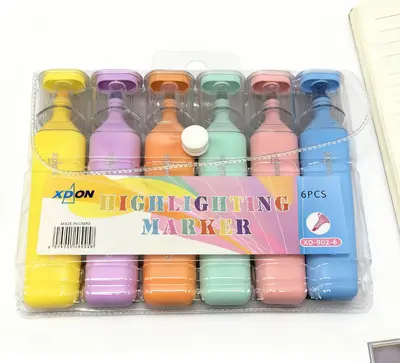 902-6 Macaroon Fluorescent Pen - Bagged 6 Pieces