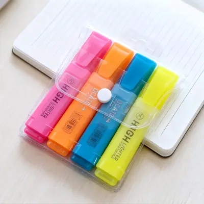 206-4 Fluorescent Pen - Bagged 4 Pieces