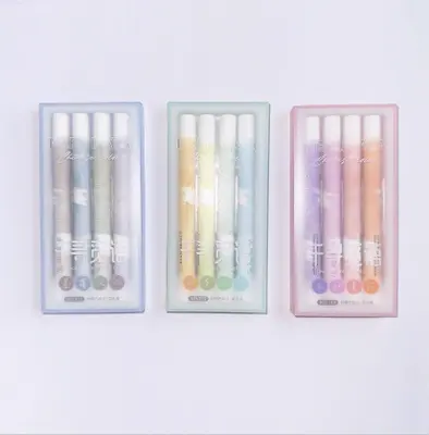 717-6 Eye-Protecting Soft Head Fluorescent Pen 4 Colors - Display Boxed