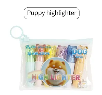 AW.2004 Puppy Fluorescent Pen 6 Pieces