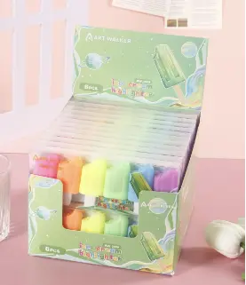 AW.2010 Elliptical Ice Cream Fluorescent Pen 6 Pieces