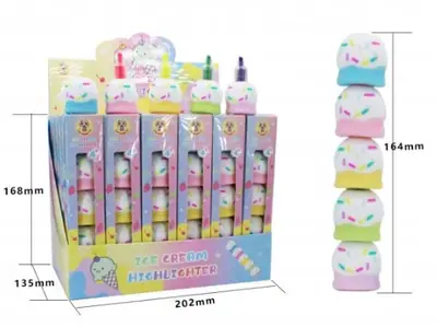 JS-121 Unicorn Shape Fluorescent Pen - Display Box