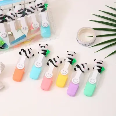 LX-309-22 Panda Fluorescent Pen PVC Bagged 6 Pieces