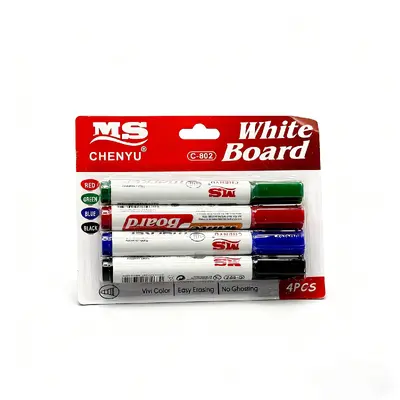 C-802-4 Whiteboard Pen 4-Pack with Clips