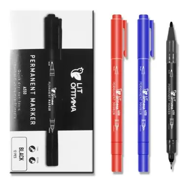 A550 Small Double-Head Oil-Based Marker Boxed - Black
