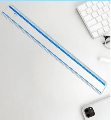 White Blue Line 30CM Hard Ruler