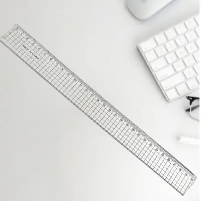 White Grid 30CM Wide Hard Ruler