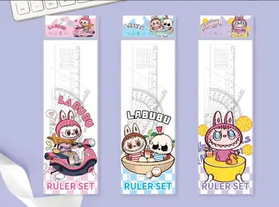 ZO-115 Rabubu 20CM Hard Ruler Set with OPP Bag