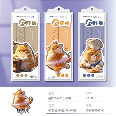 NO-21 Hard Ruler Set 20CM Big Fat Orange