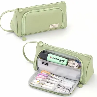 1658-2 Oxford Cloth Triangle Pen Bag - Green