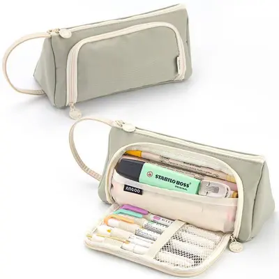 1651-1 Diagonal Triangle Pen Bag - Green