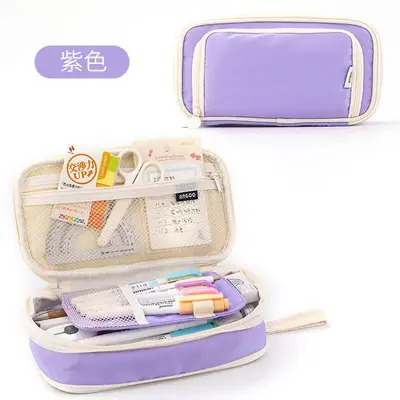 1912-1 Large Double Window Pen Bag - Purple