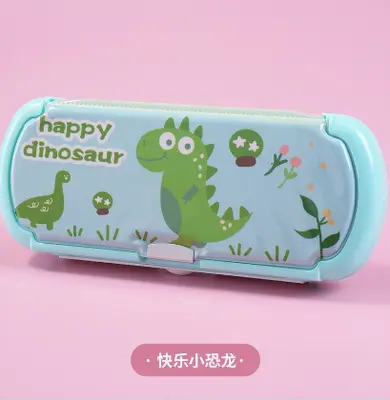 LC-801 Round Head Green Dinosaur Stationery Box