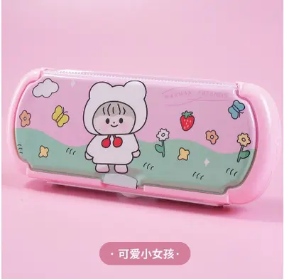 LC-801 Round Head Pink Cute Girl Stationery Box