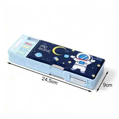 H-8557-1 Double Sided Dark Blue Astronaut Stationery Box