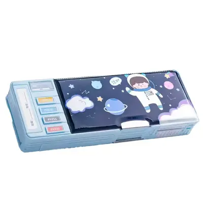 H-8557-2 Double Sided Dark Blue Female Astronaut Stationery Box