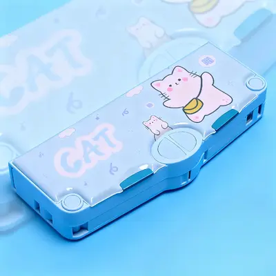 H-8558-2 Light Blue Lucky Cat Stationery Box