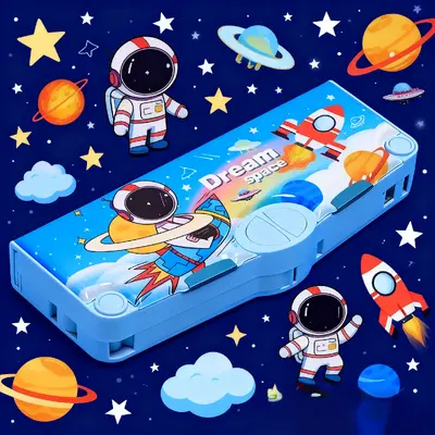 H-8558-6 Sky Blue Astronaut Stationery Box