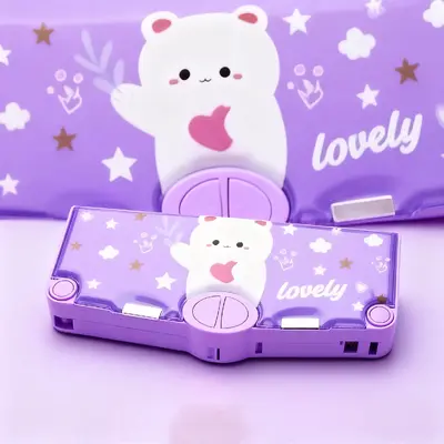 H-8558-9 Purple Bear Two Stationery Box