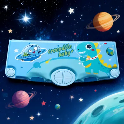 H-8558-12 Blue Spaceship Dinosaur Stationery Box H-
