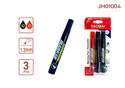JH01004 3 Marker Pens, 2 Black, 1 Red