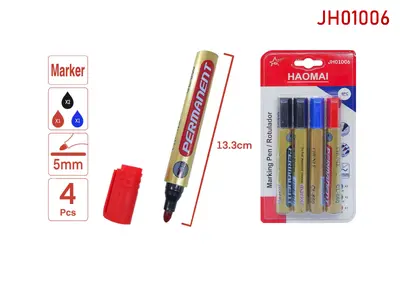 JH01006 4 Marker Pens, 2 Blue, 1 Red