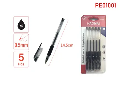 PE01001 Five Neutral Pens // Pen Cartridges 5 Black