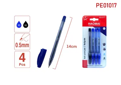 PE01017 3 Blue, 1 Black Ballpoint Pen