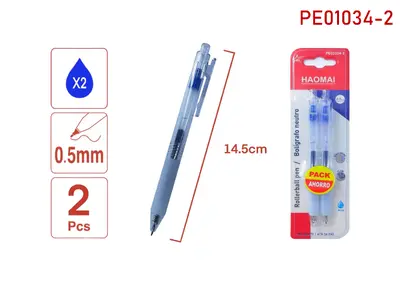 PE01034-2 Two Neutral Pens, Blue + Blue