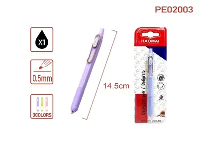 PE02003 Three-color single metal hook black-core neutral pen