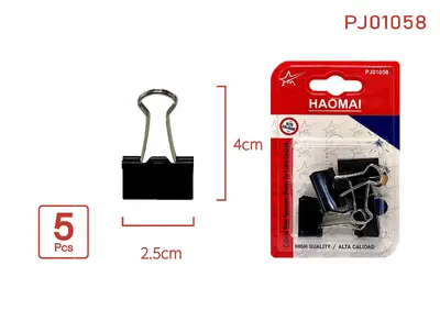 PJ01058  Full black long tail clip 25MM / 5pc