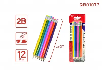 QB01077 Colored HB Pencils 12 pieces