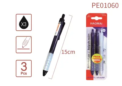 PE01060 Threaded Three-color Pens 3 black cores