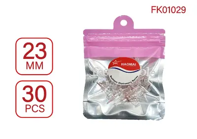 KF01029 Transparent Rose Gold 23MM Lettered Nail / 30PCS