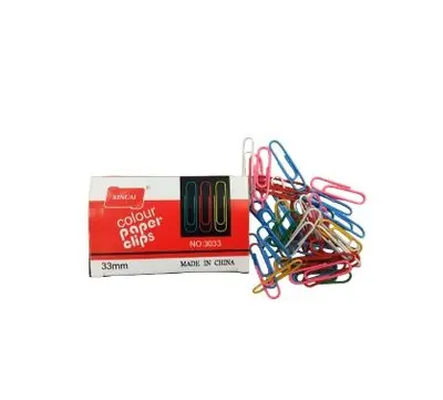 3033 - 33mm colored paper clips 100 pieces