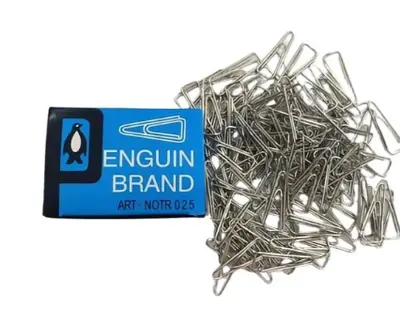 025mm penguin nickel-plated paper clips 80 pieces