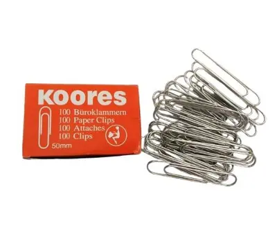 koores nickel-plated paper clips 50mm 100 pieces