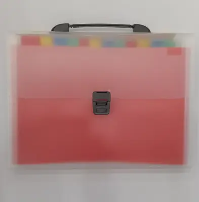 SK5431 rainbow 12-grid hand-held accordion bag A4