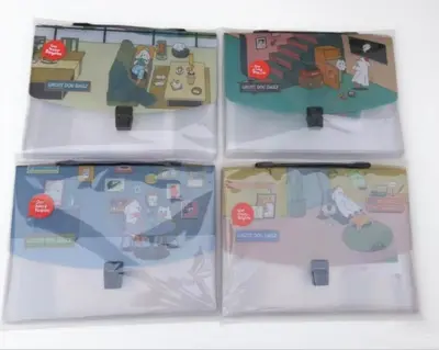 XF-020 Dog Print Accordian Bag A4