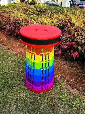 Black and Green Folding Stool - W-054