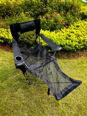 Gray Mesh Folding Chair - W-082