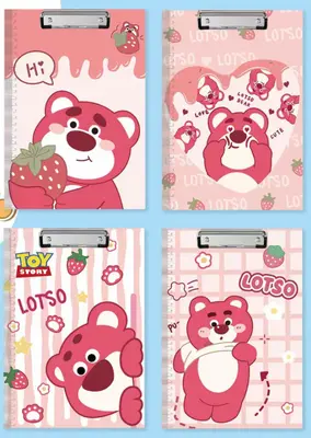 166 Strawberry Bear - A4 Card