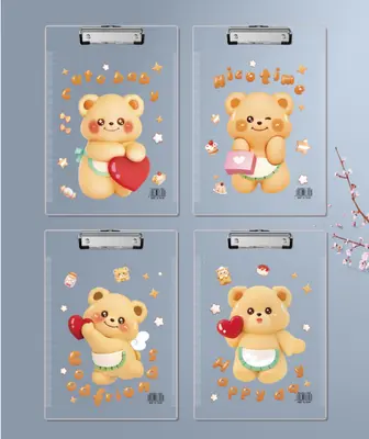 602 Butterfly Bear - A4 Acrylic Card