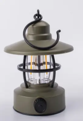 Battery-Operated Tungsten Filament Single-Cap Vintage Camping Lantern