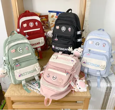 Printed School Backpack - 0061