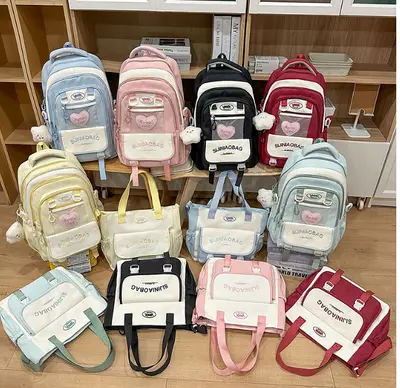 Printed School Backpack - 0347