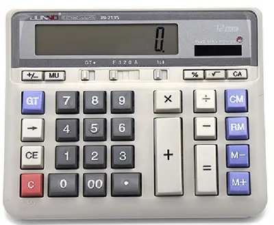 JN-2135 Gray-White Battery Door Large Display Calculator
