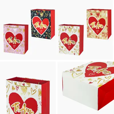 Red Glitter Gift Bag - EST-3177S