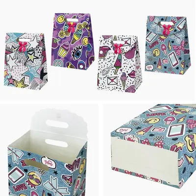 Purple Glitter Vertical Gift Bag - EST-3299s