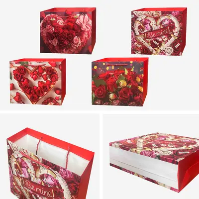 Red Printed Gift Bag - EST-3306s